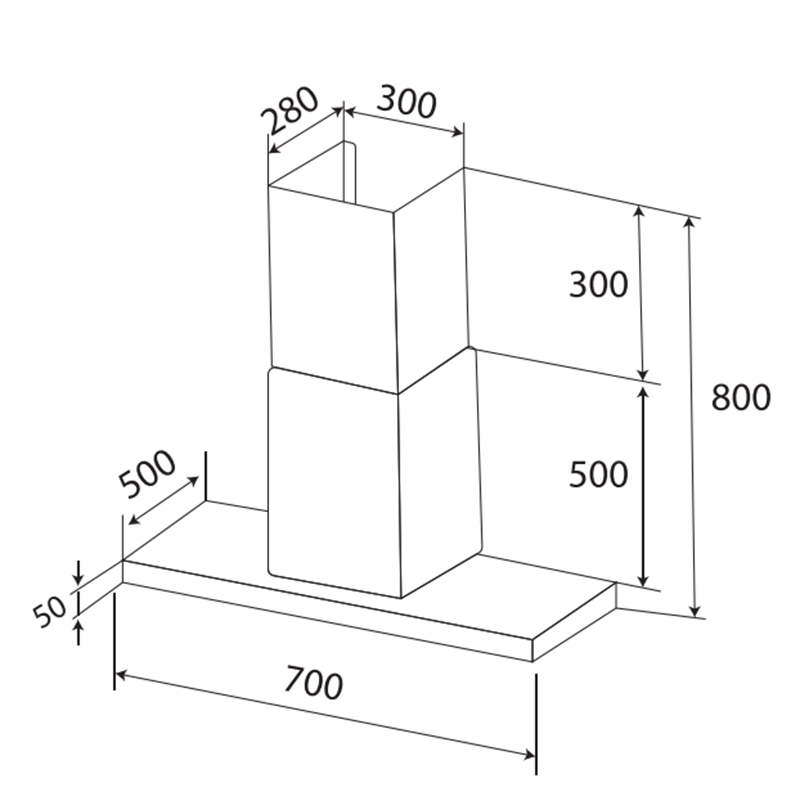 Máy Hút Mùi Kính Toa KAFF KF-70RH (KF-90RH) - Hàng Chính Hãng