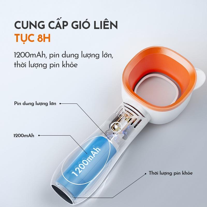 Quạt không cánh cầm tay GAABOR GFH-N80A pin 1200mAh sạc USB - Hàng chính hãng