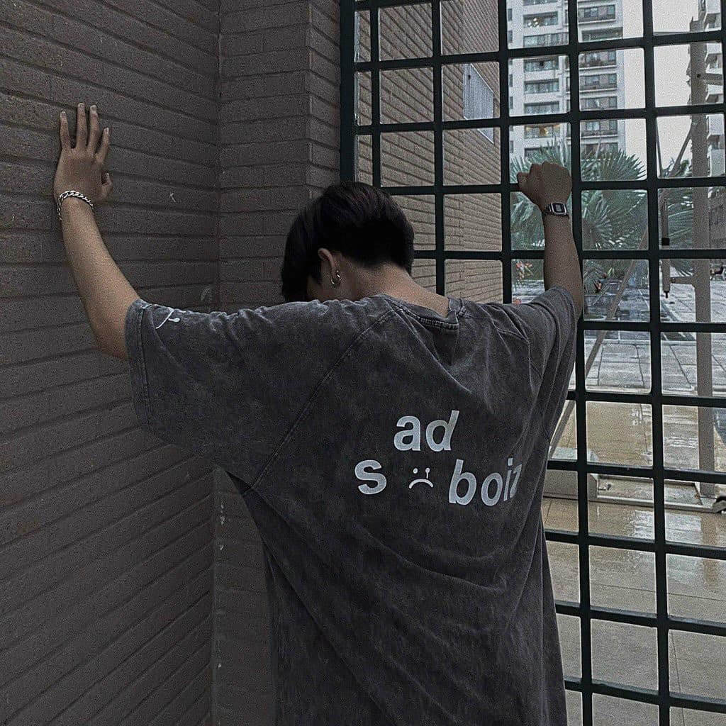 Áo thun trơn tay lỡ Sad Boiz DUSTY SIGNATURE , Tee basic form rộng local brand unisex , oversize chất liệu cotton dày dặn - Gin Store