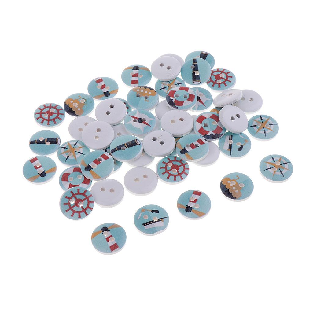 50 Cái Tranh Vòng Nút Gỗ Handmade Thủ Công DIY Dán Trang Trí