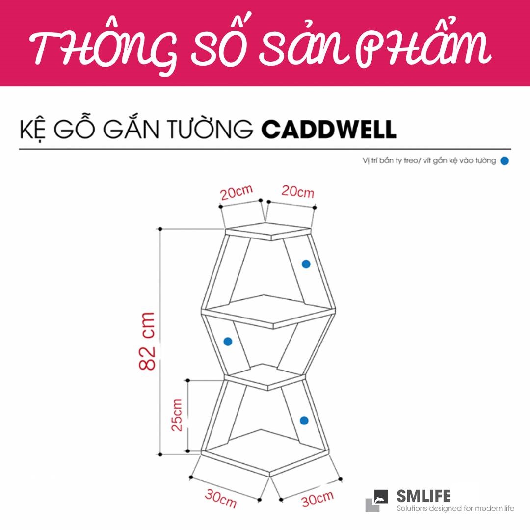 Kệ trang trí kệ để sách gia đình SMLIFE Caldwell