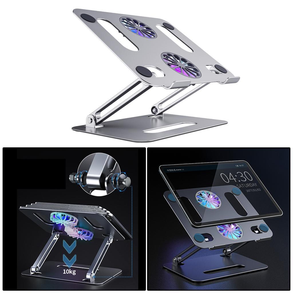 Adjustable Metal Laptop Stand Reading Holder Riser with Cooling Fan
