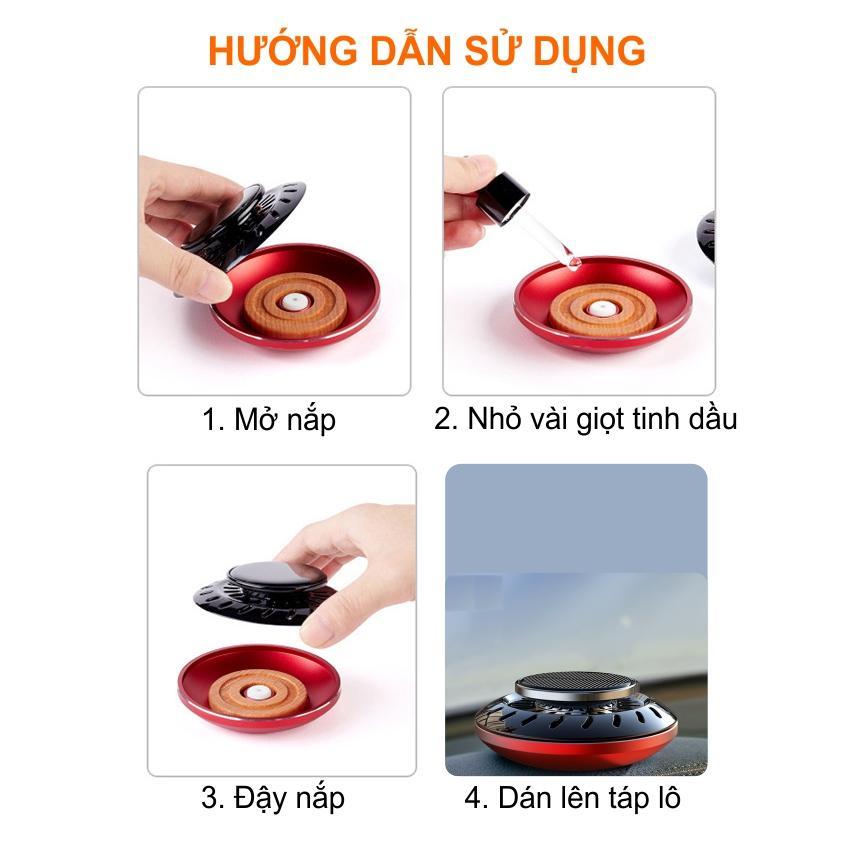 Tinh dầu thơm UFO trang trí táp lô xe hơi, ô tô chạy bằng năng lượng mặt trời