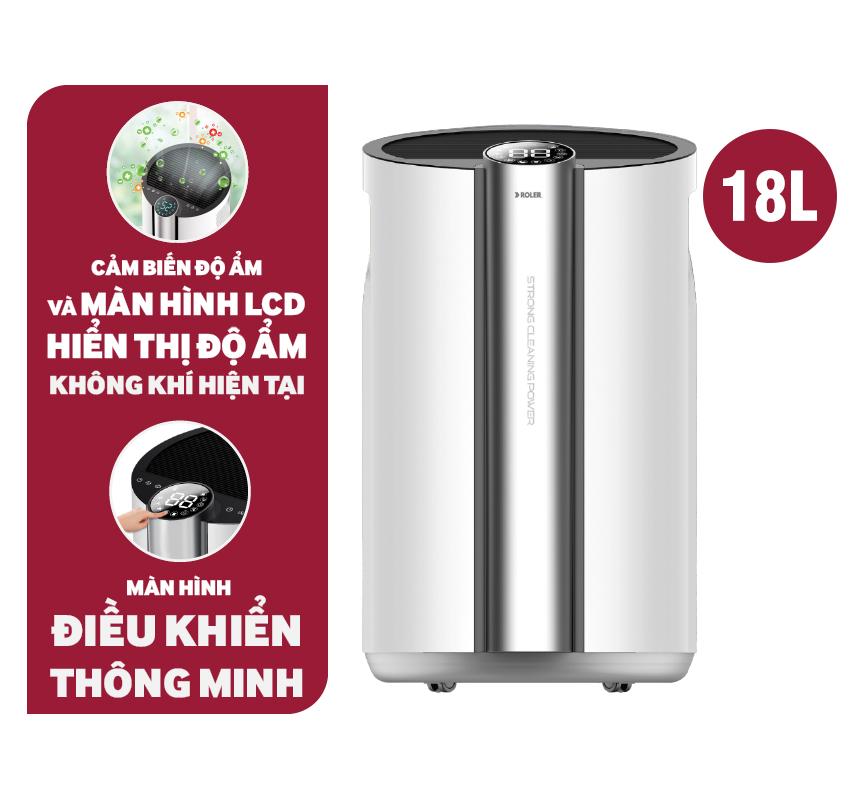 Máy hút ẩm điện tử 18 lít ROLER RD-1114 - Hàng chính hãng - Chỉ giao hàng tại HN và một số khu vực