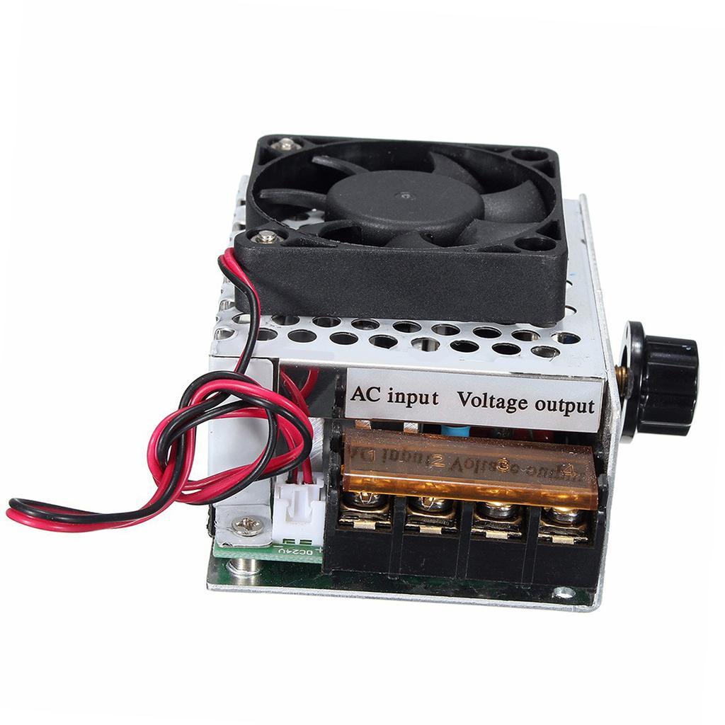 4000W SCR Electric Voltage Regulator Dimmer Motor Speed Controller With Fan