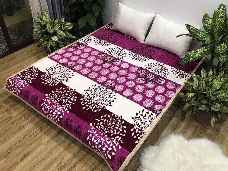 -THẢM NỈ  ĐA NĂNG NHUNG HOA TRẢI GIƯỜNG -GA TRẢI GIƯỜNG 2IN1-giao màu ngẫu nhiên