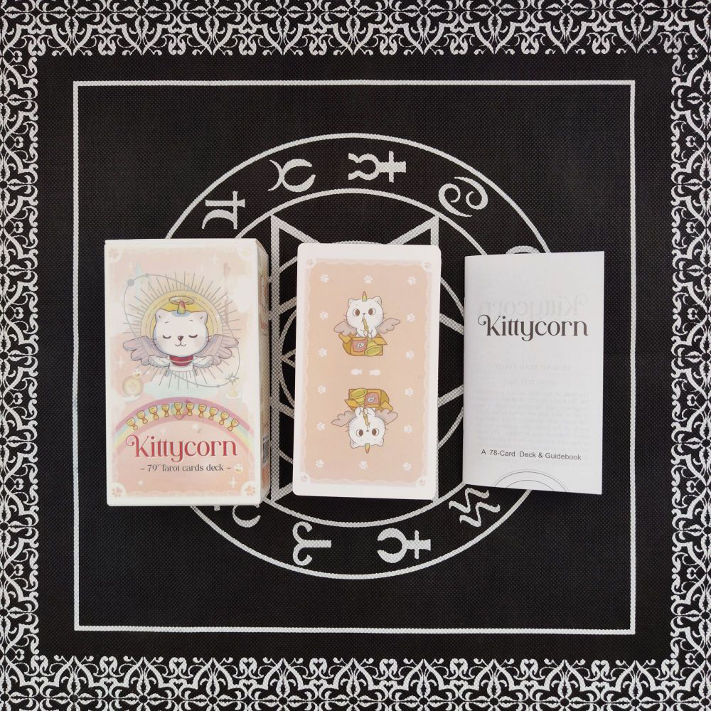 Bộ Bài KittyCorn Tarot 78 Lá Bài 7x12 Cm Tặng Đá Thanh Tẩy