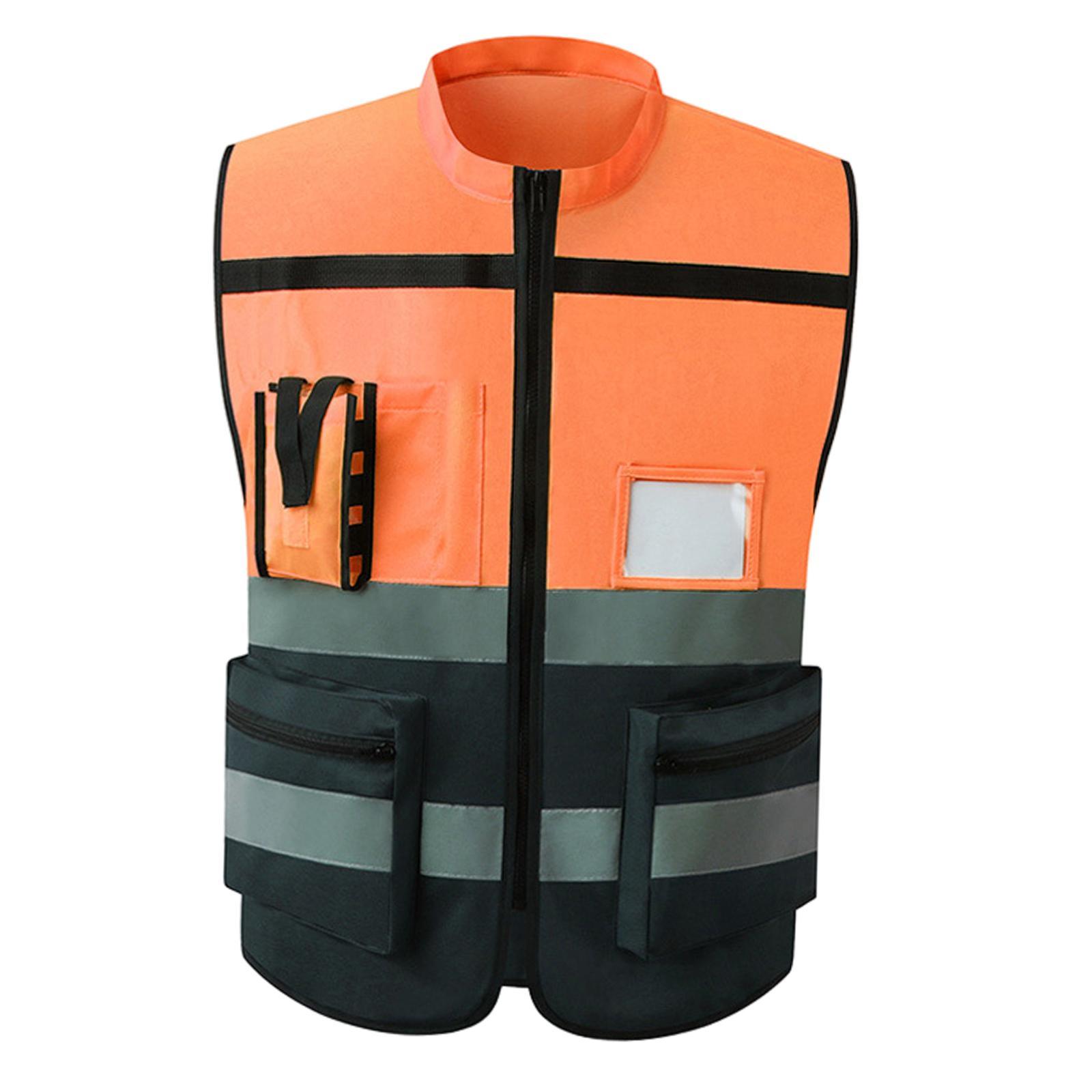 High Visibility Vest Safety Reflective Vest Lightweight Soft Breathable Construction Vest for Night Work Cycling Warehouse Construction