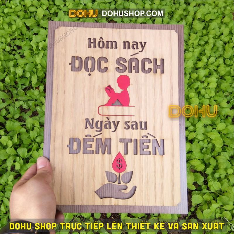 Tranh Gỗ Tạo Động Lực DOHU211: “Hôm nay đọc…, ngày mai đếm... ” - Phong cách Vintage Giá Xưởng Siêu Rẻ