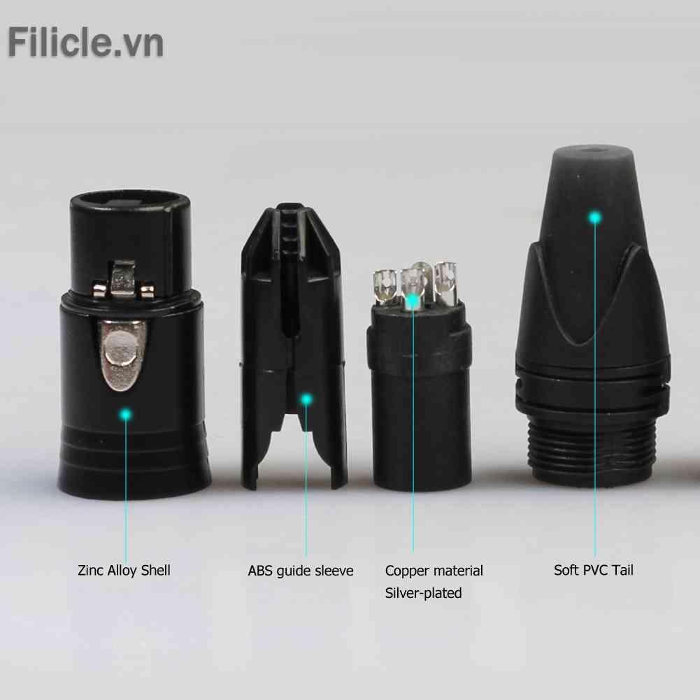 Set 10 Đầu Nối Dây Cáp Âm Thanh XLR 3Pin