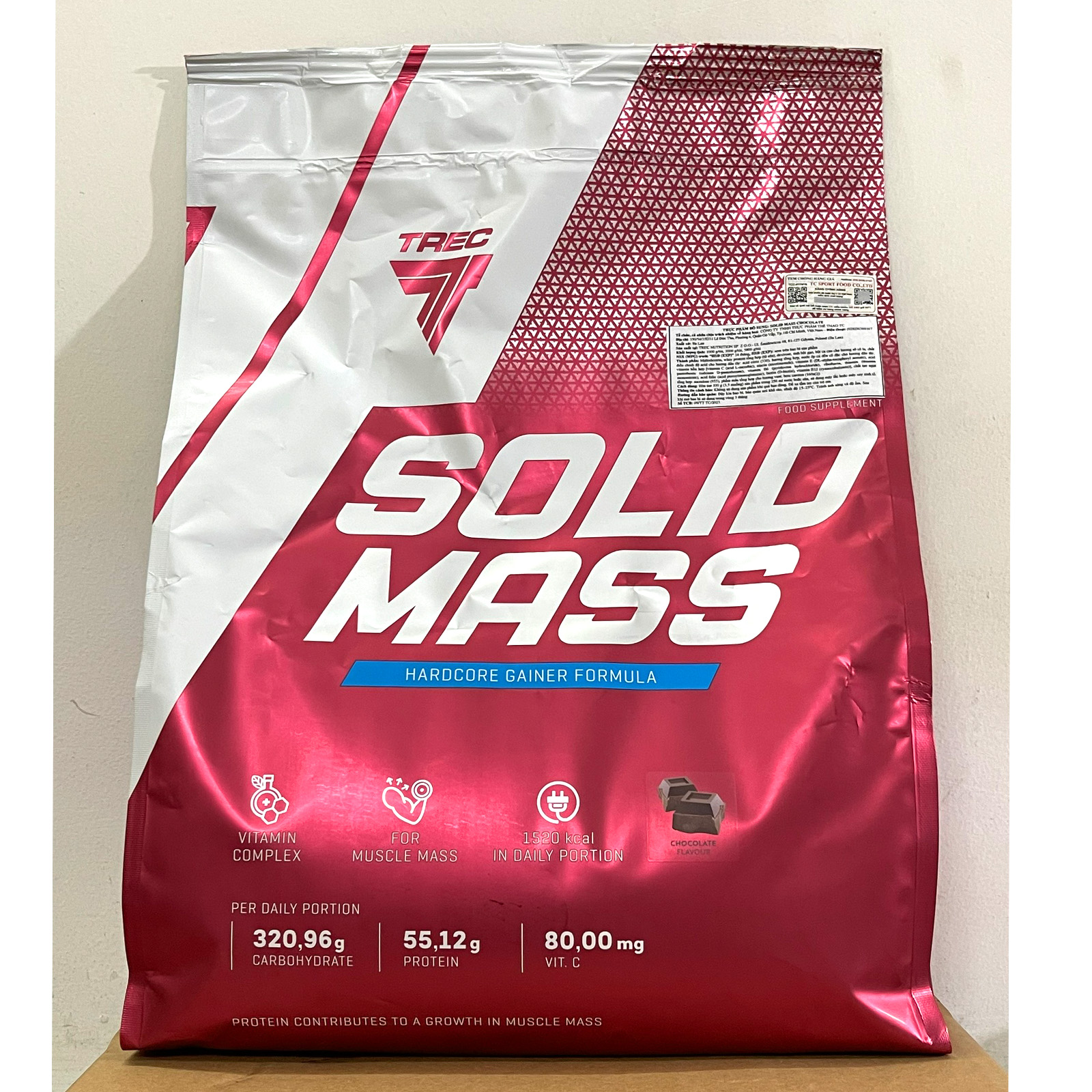 Combo Sữa tăng cân tăng cơ SOLID MASS của TREC hỗ trợ tăng cân, tăng cơ nạc cao cấp & Bình shaker 600ml