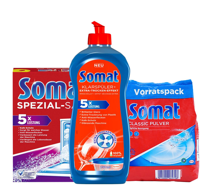 Combo 2 Muối Rửa Ly - Bát Somat Special Salt 1,2 Kg x 2 hộp - Đức