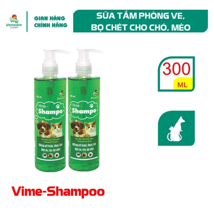 Sữa tắm ngăn ngừa ve rận cho chó mèo SHAMPO VEMEDIM (Chai trong)