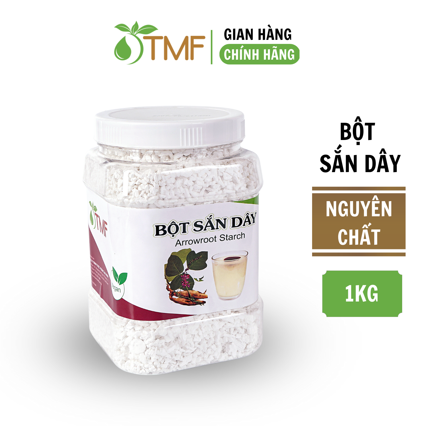 Bột sắn dây nguyên chất 1kg TÂM MINH FOODS làm mát thanh lọc cơ thể