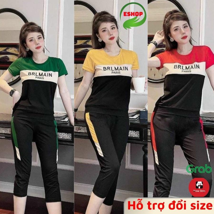 Đồ bộ nữ đẹp bigsize 45 -85kg Đồ bộ nữ đồ mặc nhà thun cotton co giãn thể thao Sét đồ bộ nữ quần lửng ngố AD15 ESHOP