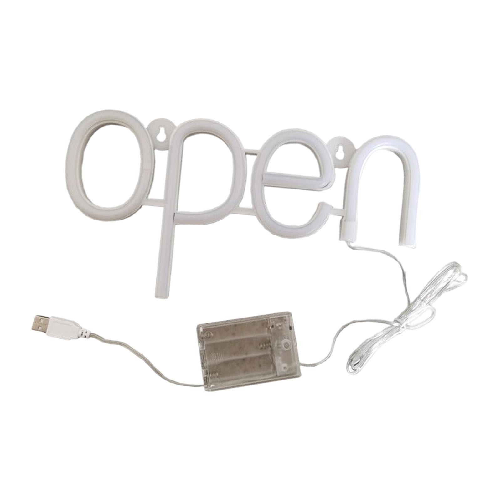 LED Open Sign Lighting Neon Lights Wall Hanging Cafe Shop Display Pub