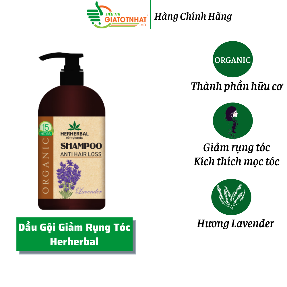 Dầu Gội Dược Liệu Giảm Gãy Rụng Alpha Herherbal Tinh Dầu Oải Hương 336g