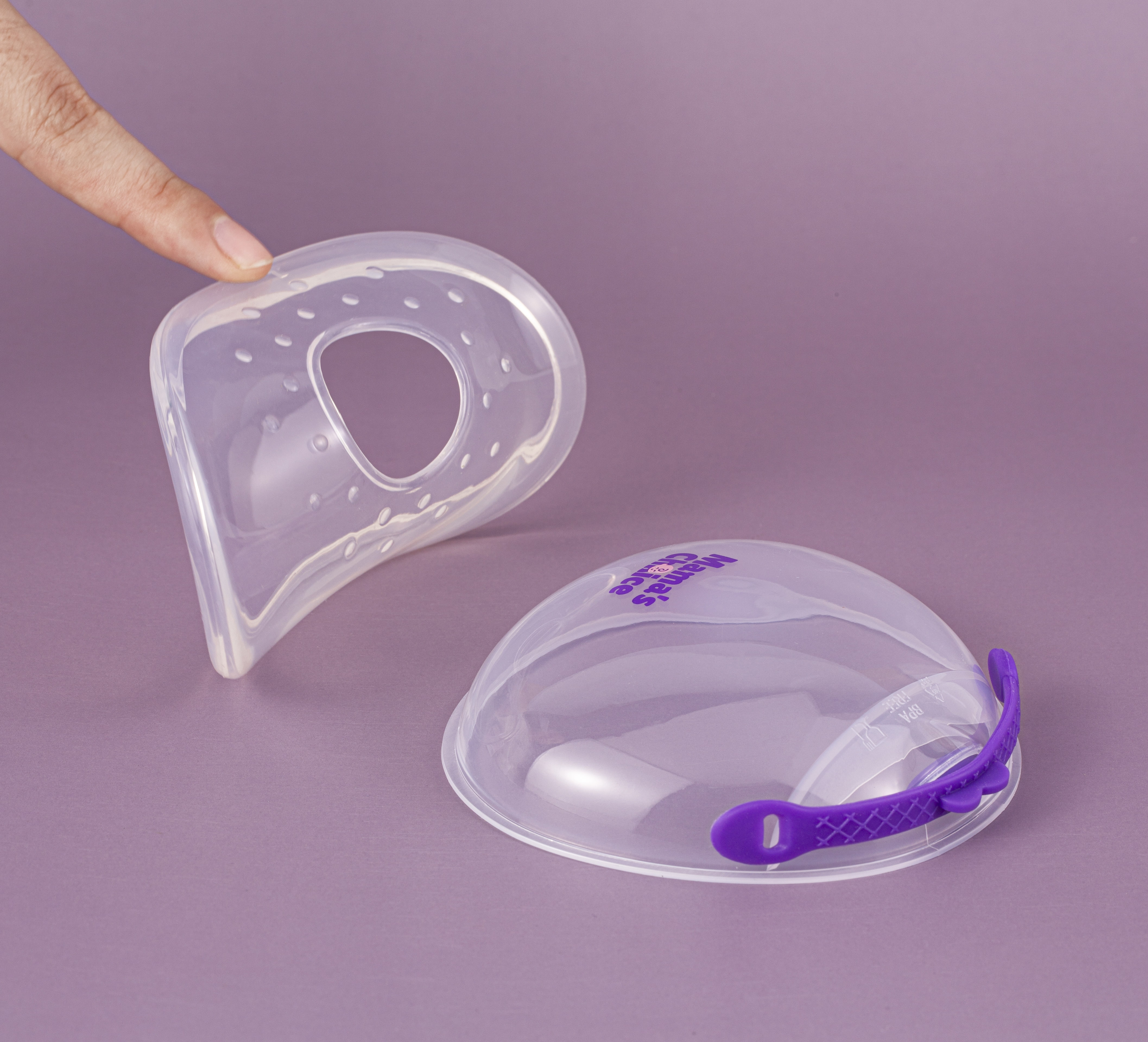 Phễu Hứng Sữa Mama's Choice, Chất Liệu Silicone Cao Cấp, Có Nút Đậy Chống Tràn và Dây Đeo Chống Rơi (Hộp 2 Cái)