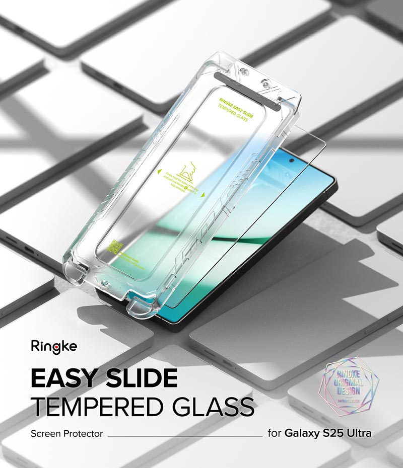 Combo 2 Miếng Dán cường lực kèm khung dán cho Samsung Galaxy S25 Ultra RINGKE Easy Slide Tempered Glass_ Hàng Chính Hãng