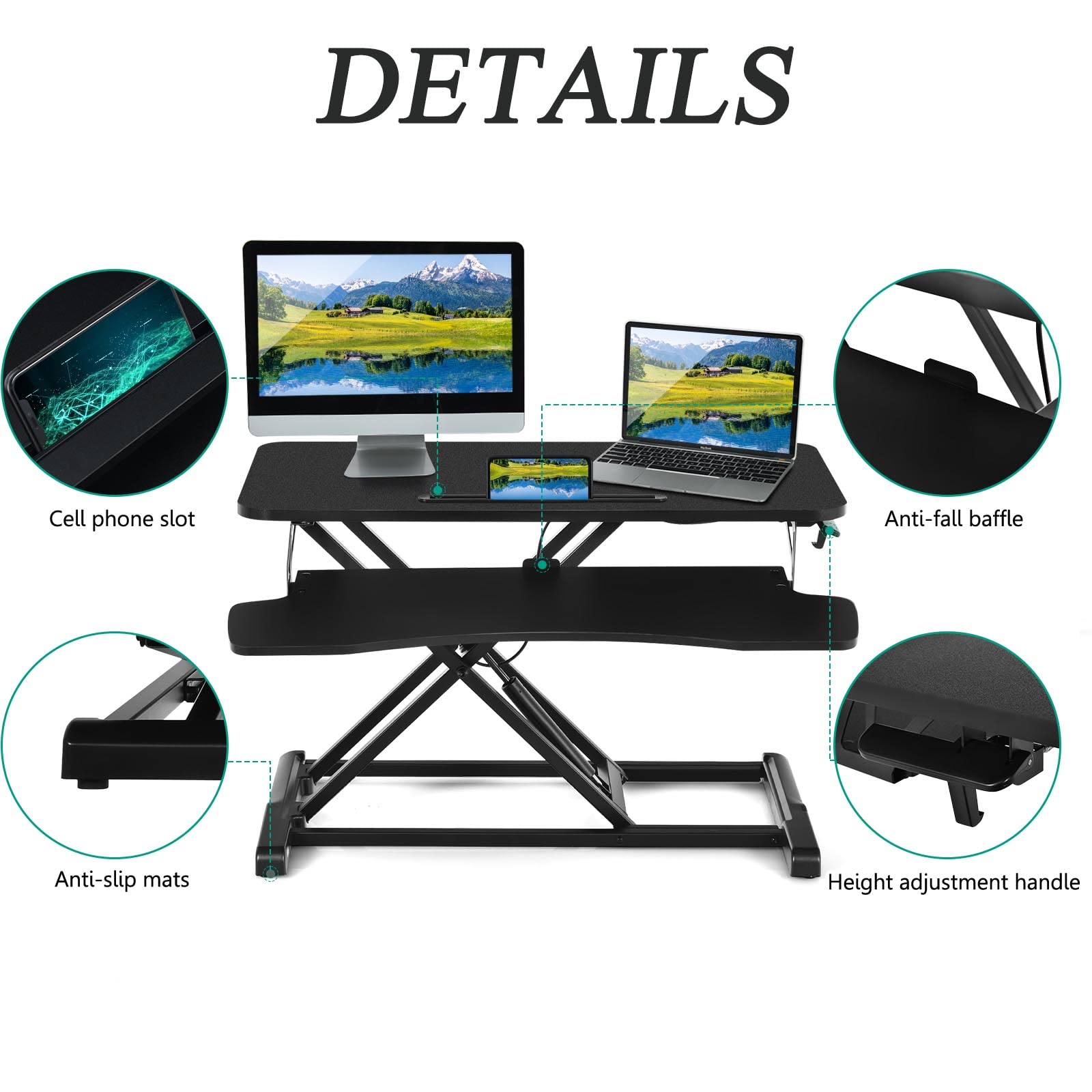 Bộ Bàn Chuyển Đổi Độ Cao Folding Table Adjustable Standing Desk Stand