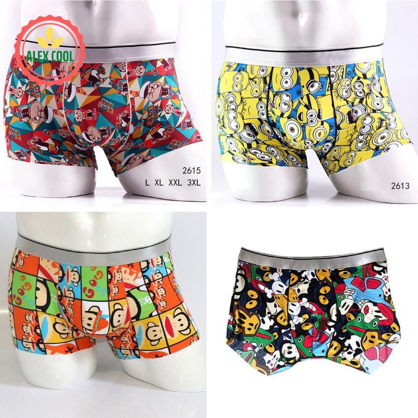 Combo 4 Quần sịp quần lót nam sịp doremon hoạt hình thun lạnh siêu nhẹ