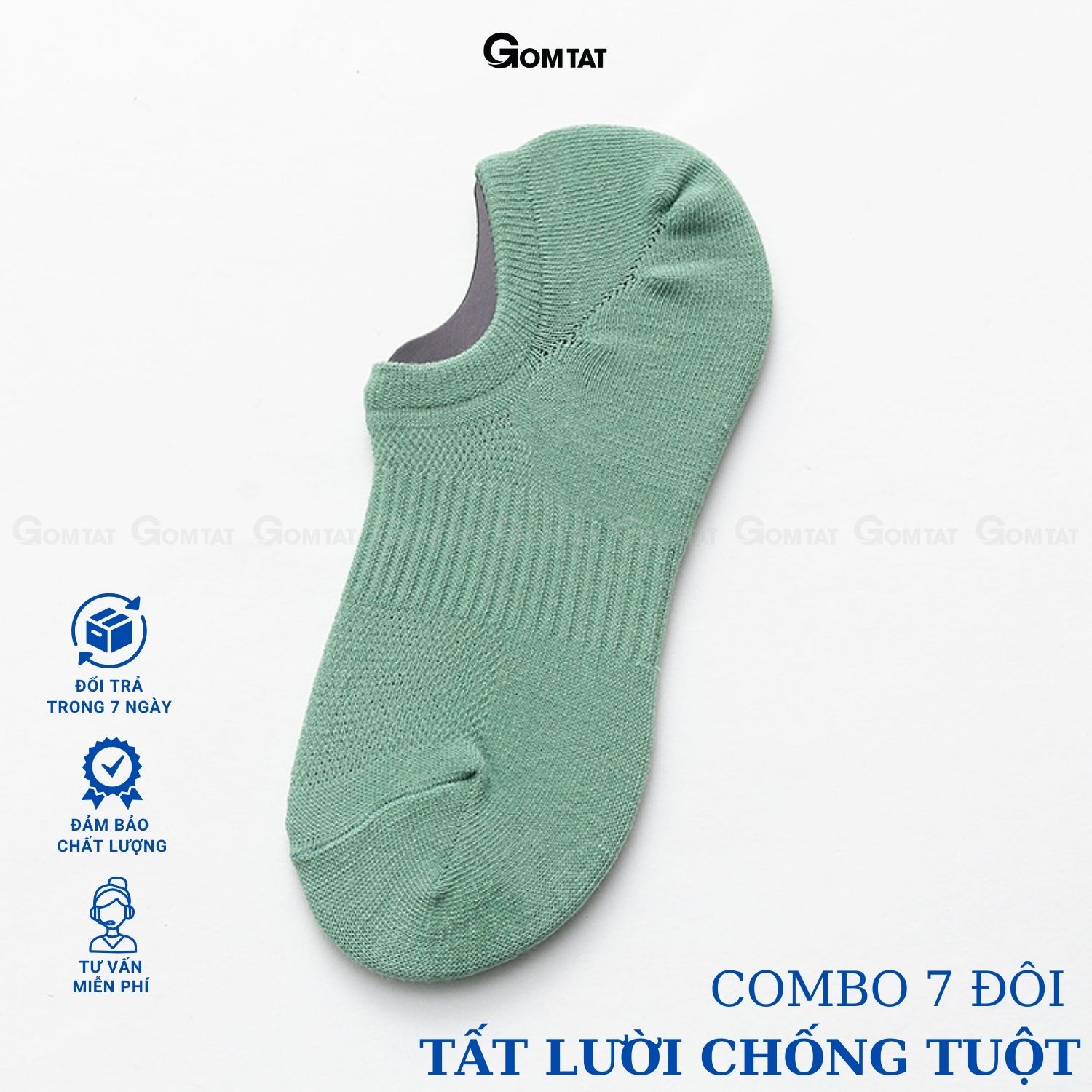 Combo 7 đôi tất nam đi giày lười, tất lười nam chất liệu cotton êm mềm mịn mát, cực êm chân - HAI-MIA-1401-CB7