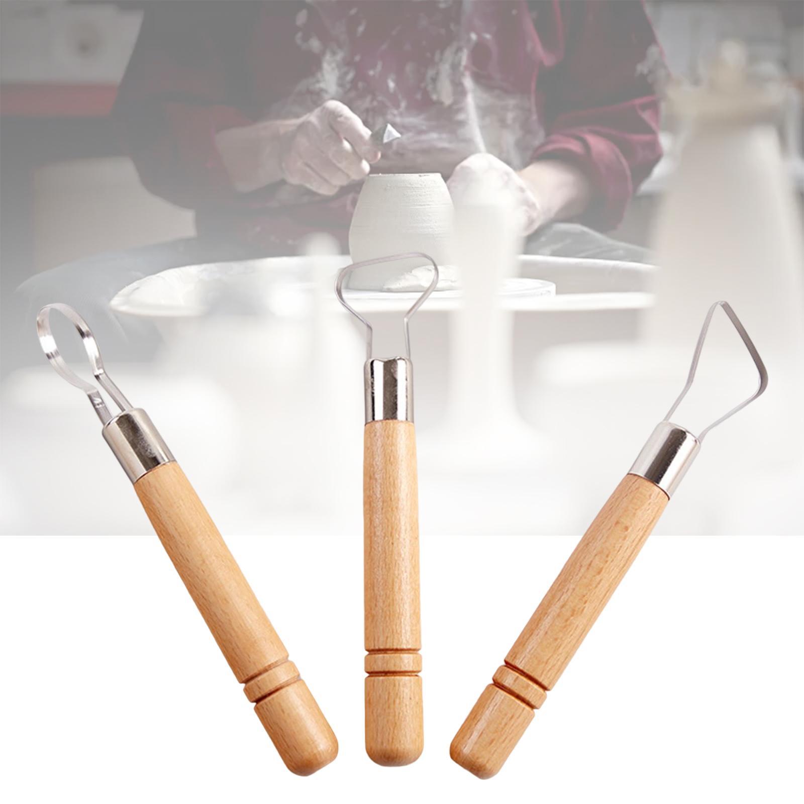 3x Beginners Clay Pottery Sculpting   Shaping Scraper Tools