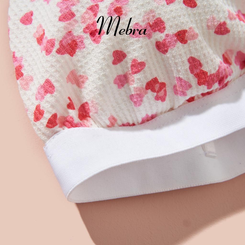 Áo bra không gọng, chất liệu cotton mềm mại, thoáng mát, họa tiết trái tim Mebra