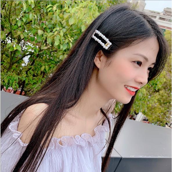 KẸP TÓC ĐÍNH ĐÁ NGỌC TRAI PHONG CÁCH HÀN QUỐC số 1 - ẢNH CHỤP THẬT