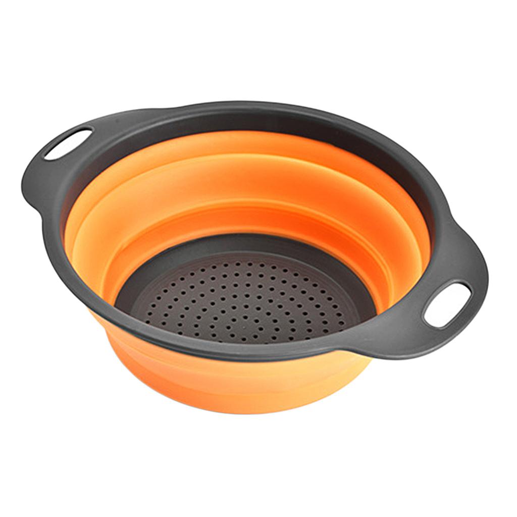 Folding Collapsible Plastic Colander Strainer Kitchen Fruit Filter Basket