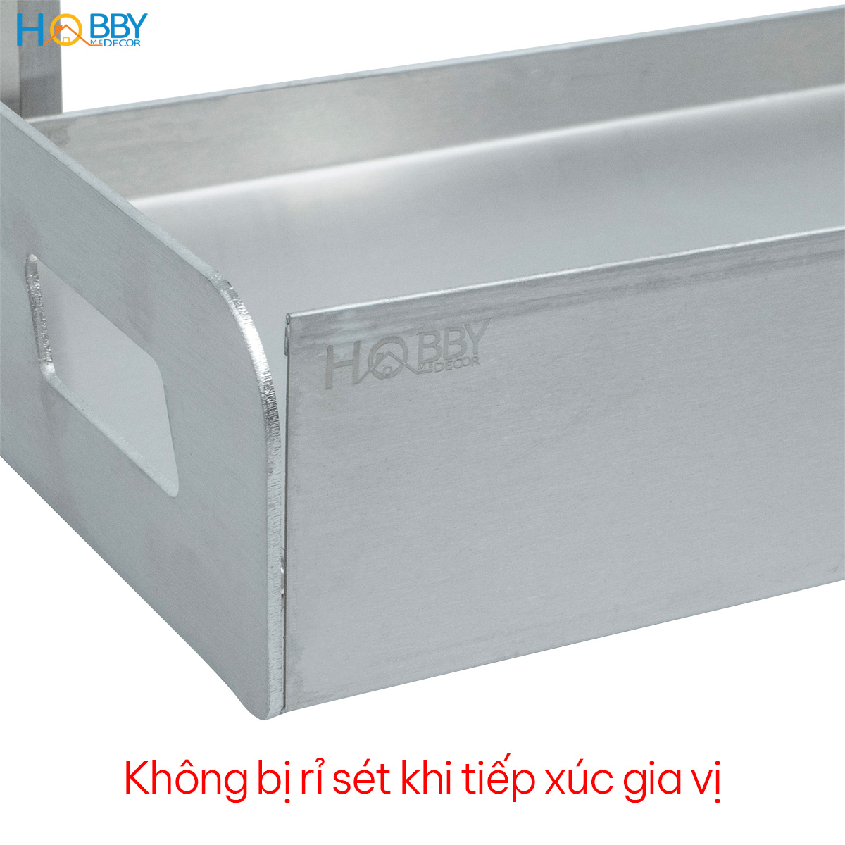 Kệ gia vị dài lớn inox 304 gắn tường ngang 60 80 Hobby home decor GV5