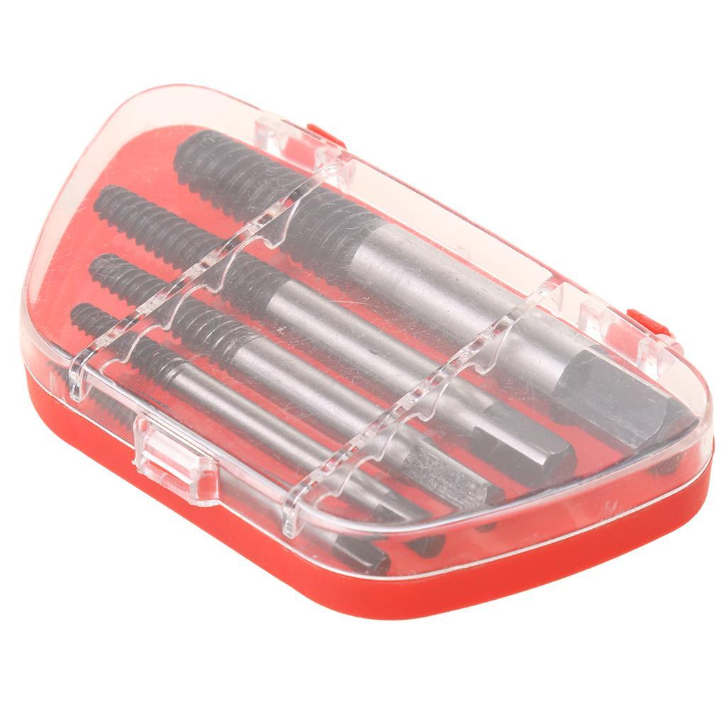 5x 4-18mm Small - Large Screw Extractor Set In Case Broken Stud Bolt Remover