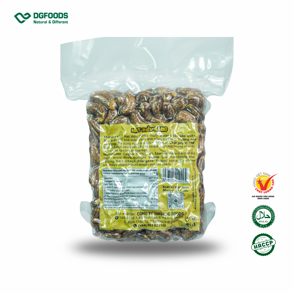 Hạt điều rang cao cấp 475g DGfoods/Roasted cashew/HVNCLCL/HACCP/HALAL/hạt điều bình phước/ Đặc sản Cần Thơ, Ăn chay