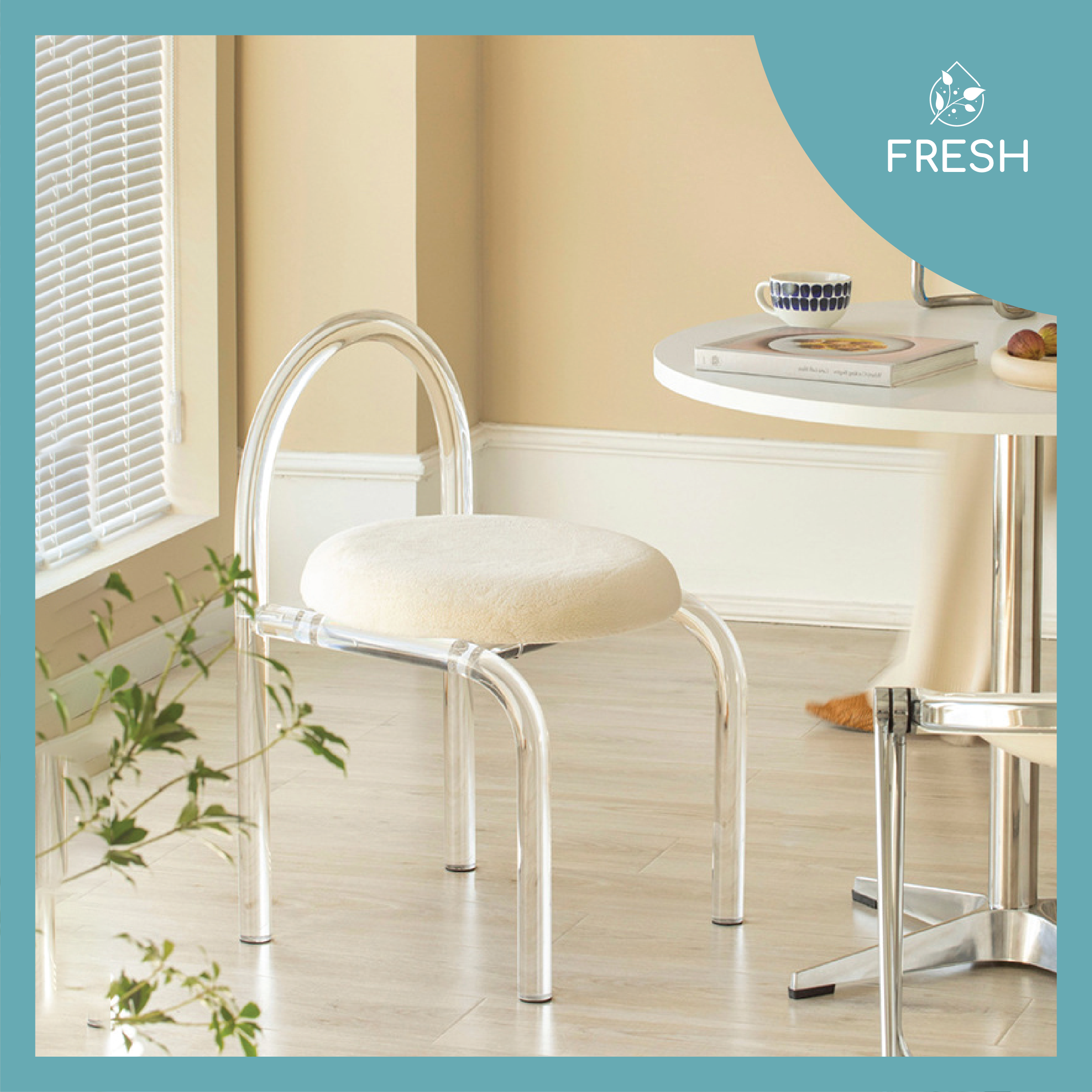 Ghế Decor Phòng Khách Princess Chair Đệm Lông Cừu Nội Thất Hàn Quốc - FRESH