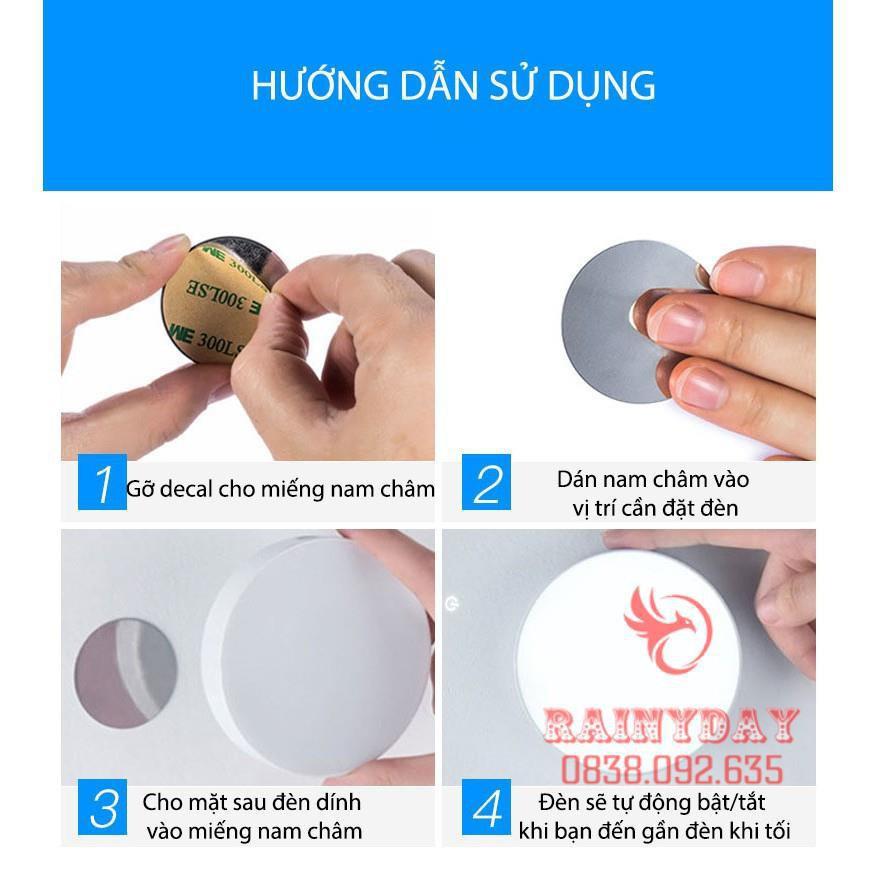 Đèn led cảm ứng tích điện sạc pin tiện lợi, đèn ngủ cảm biến chuyển động thông minh giá rẻ