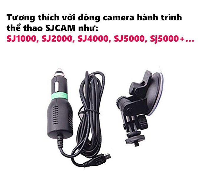 Sạc Xe Hơi Cho Camera Hành Trình SJCAM SJ4000 & SJ5000 & M10 - Hàng chính hãng 