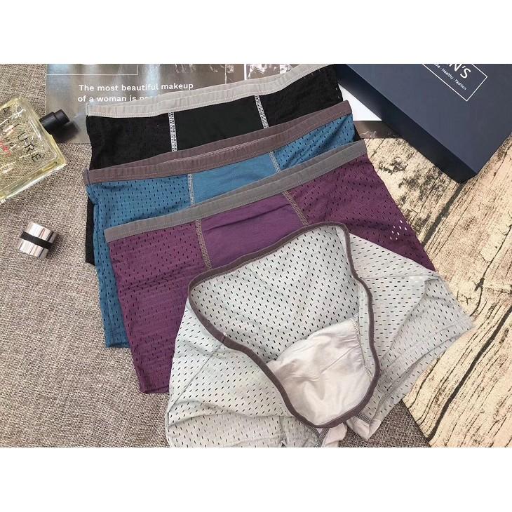 HỘP 4 QUẦN SỊP ĐÙI MEN'S, QUẦN LÓT THÔNG HƠI XUẤT NHẬT