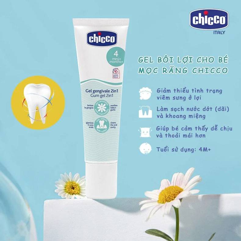 Gel bôi lợi cho bé mọc răng Chicco 4M+