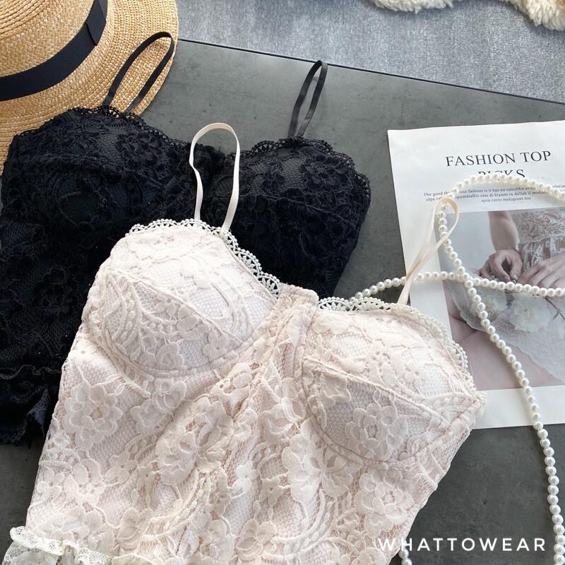 Bralette đan dây lưng sẵn mút ngực và lót