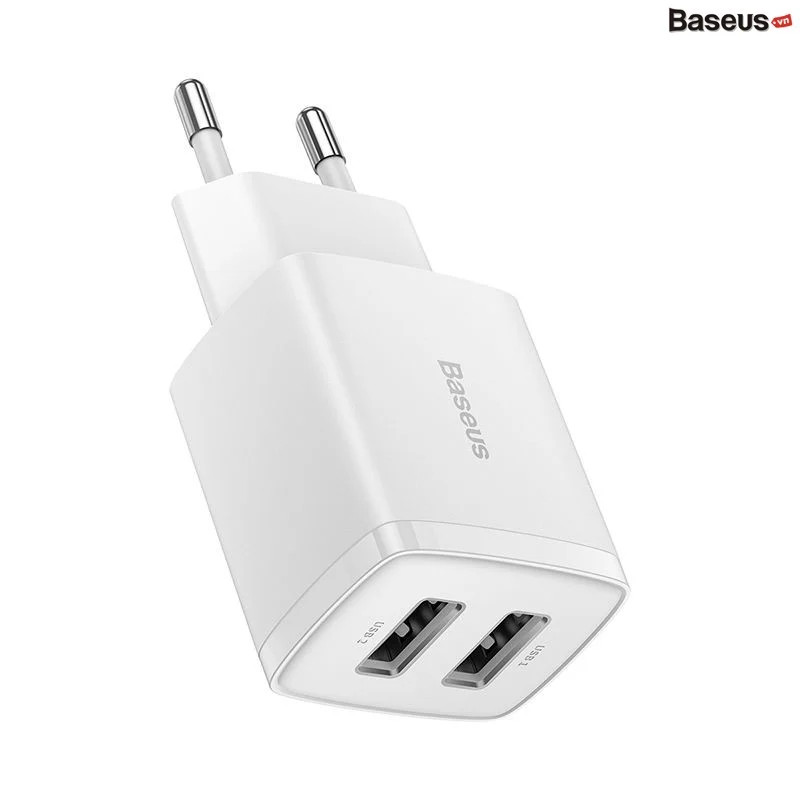 Bộ Sạc Đa Năng Baseus Compact Charger 10.5W 2 Cổng Sạc USB - hàng chính hãng