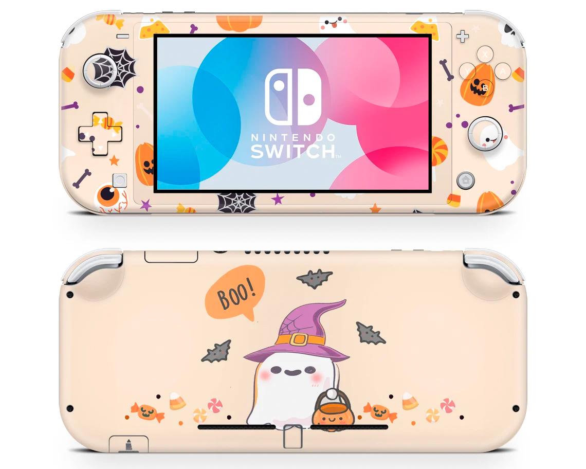 Skin decal dán Nintendo Switch Lite mẫu Halloween Boo