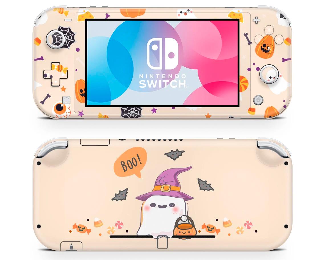 Skin decal dán Nintendo Switch Lite mẫu Halloween Boo (dễ dán, đã cắt sẵn)