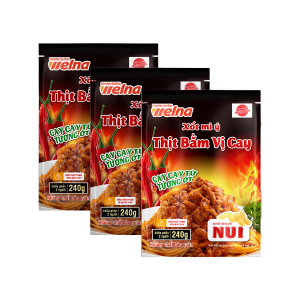 Combo 3 Gói Xốt Mì Ý Nisshin Hương Vị Thịt Bằm Vị Cay -  Nisshin Seifun Welna Shop