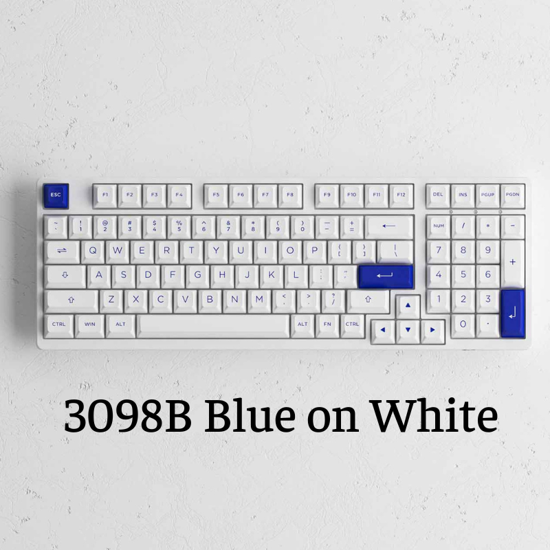 Bàn phím cơ AKKO 3098B Multi-modes Blue on White (Bluetooth 5.0 / Wireless 2.4Ghz / Hotswap / Foam tiêu âm / AKKO CS Jelly switch) - Hàng chính hãng