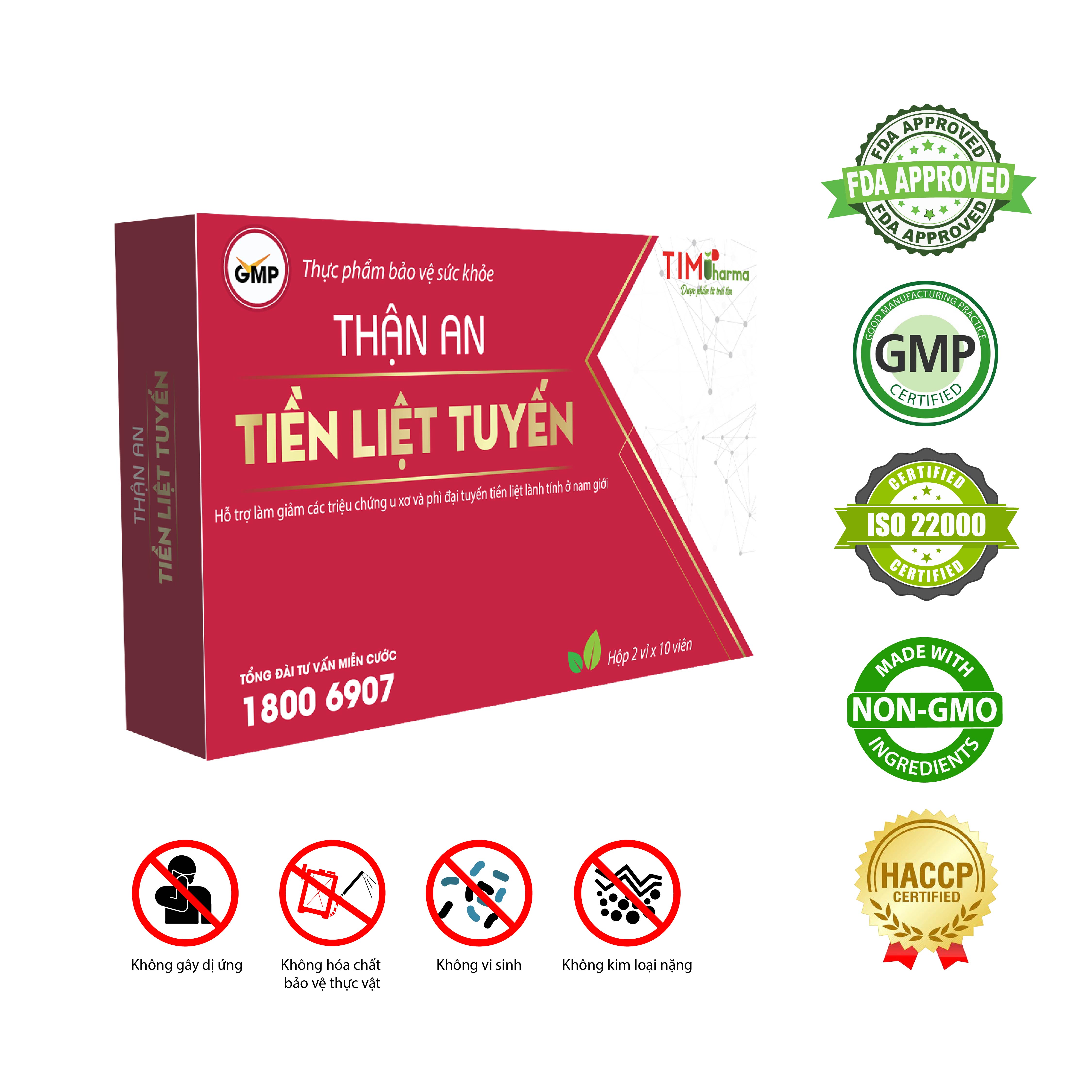 TPBVSK THẬN AN TIỀN LIỆT TUYẾN – Hỗ trợ làm giảm các triệu chứng u xơ và phì đại tuyến tiền liệt lành tính ở nam giới