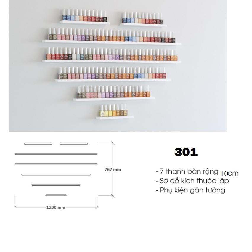 Kệ nail, kệ sơn móng tay, kệ thanh ngang treo tường 301