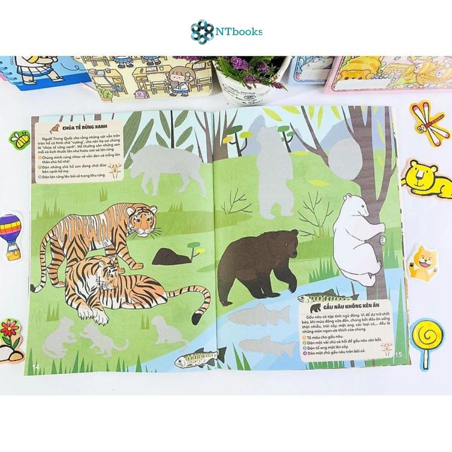 Combo 5 cuốn sách Sticker Bước Vào Thế Giới Thiên Nhiên Kỳ Thú Tập 1