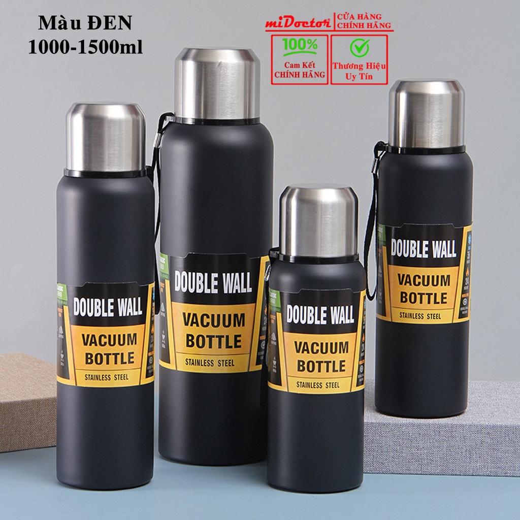 Bộ Bình Nước Giữ Nhiệt Cute 1000-1500ml Inox Giữ Nhiệt Nóng Lạnh 8-12 Tiếng Có Nắp Uống, Lưới Lọc Trà Hãng miDoctor