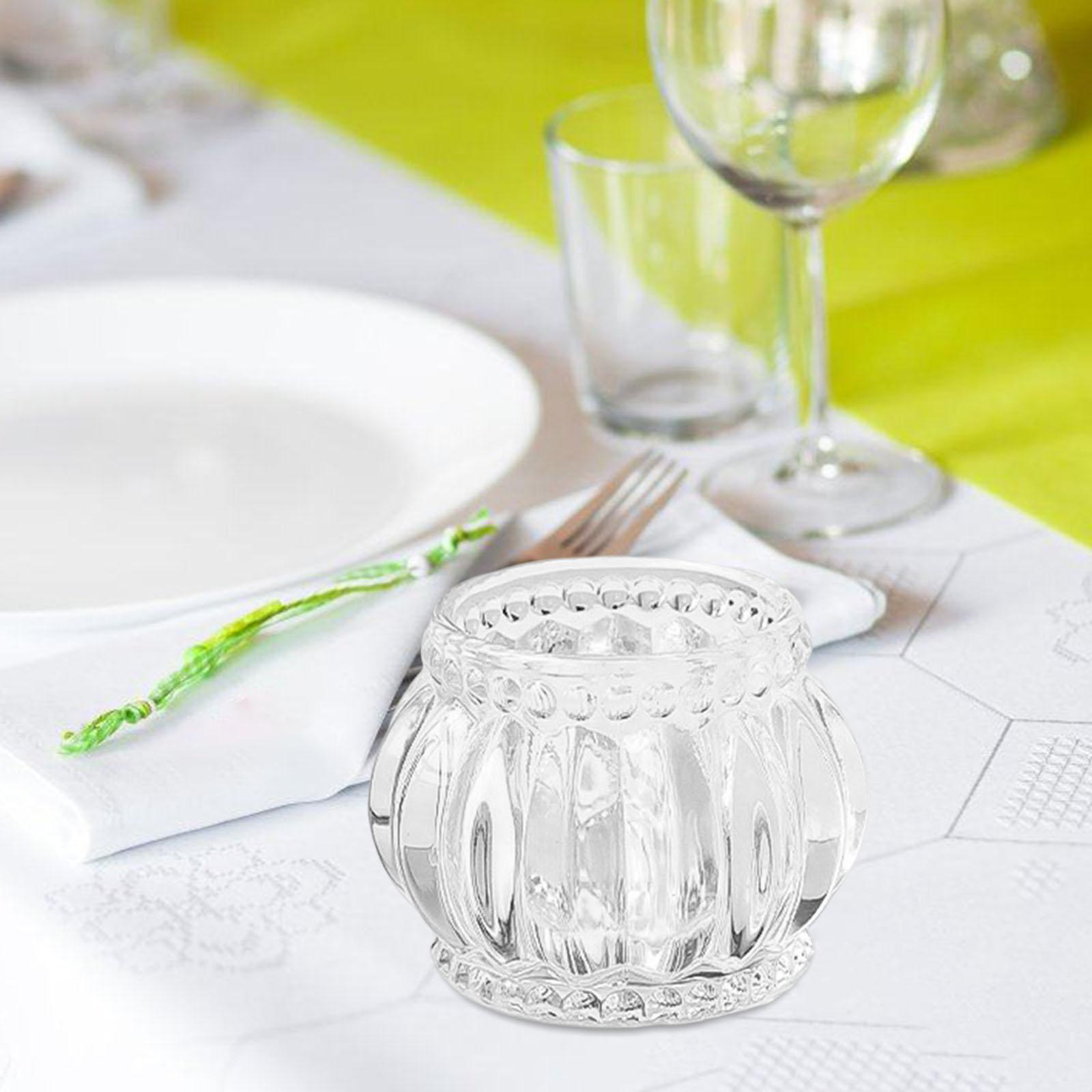 Nordic Transparent Glass Candle Holders, Round Bowl Decorative Candlestick For Coffee Shop