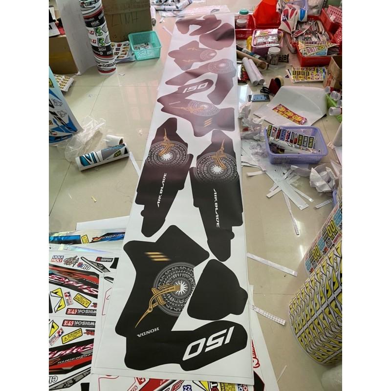 Tem trùm xe airblade 2020 trống đồng đen nhám